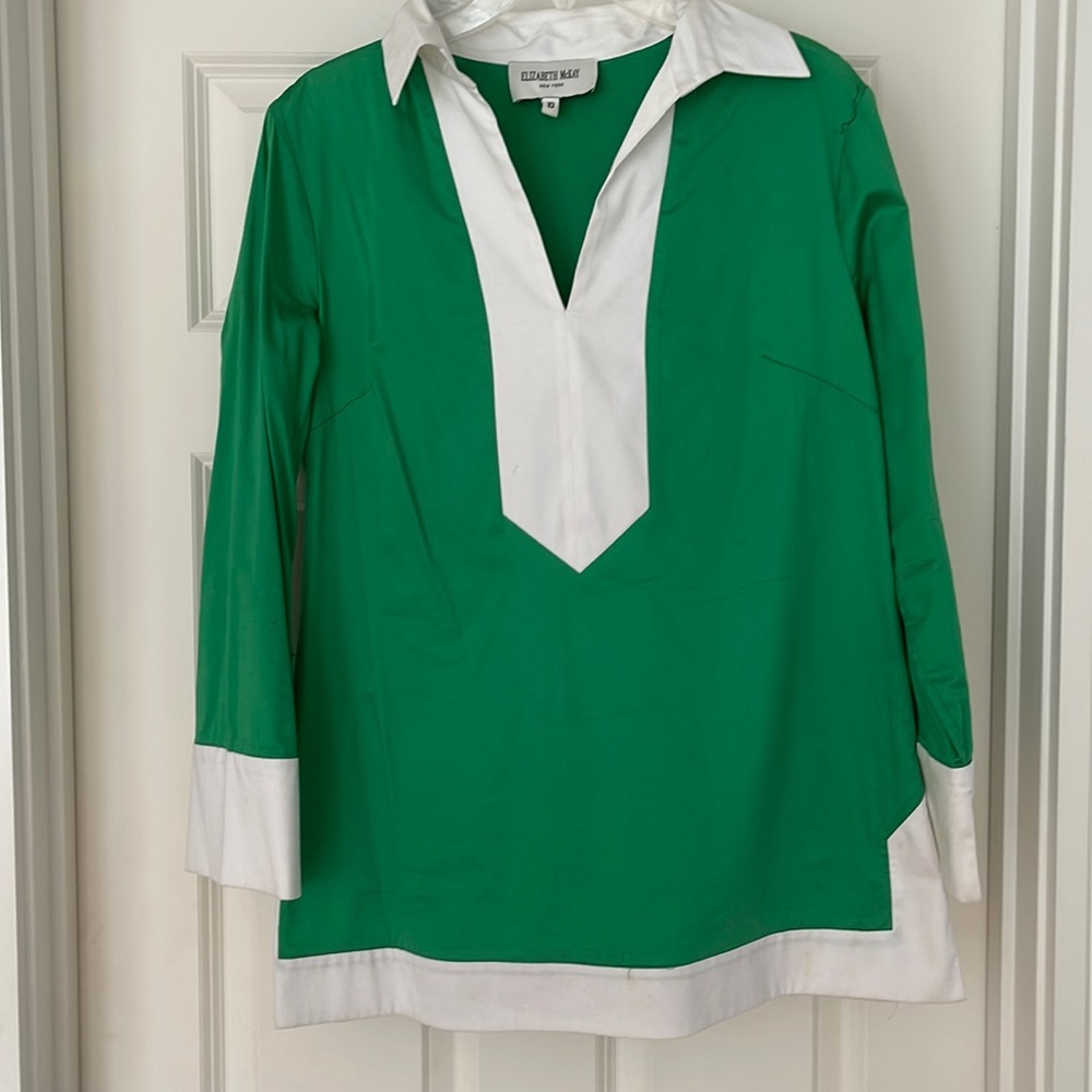 Elizabeth McKay Emerald Green & White Tunic 10 St. Patrick’s Day Christmas